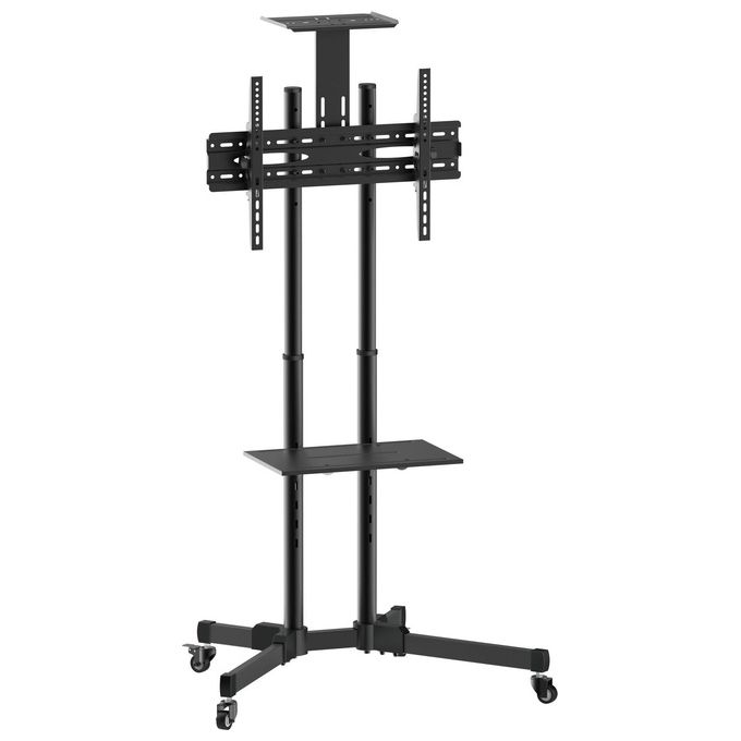 Equip 650603 Carrello TV multifunzionale per schermi 37''-70'' VESA 200x200-600x400 regolabile con ruote colore Nero