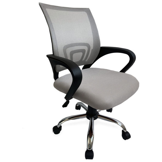 Equip 651015E Sedia Ufficio Seduta Imbottita Schienale a Rete Grigio Chiaro