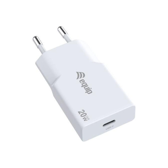 Equip, Caricabatterie USB-C GaN PD 20W, Sottile, Bianco
