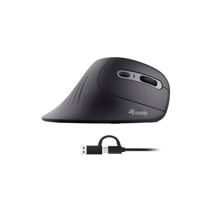 Equip Mouse Ottico Verticale Ergonomico 7200 DPI 8 Pulsanti Nero Equip Mouse Ottico Verticale Ergonomico 7200 DPI 8 Pulsanti Nero