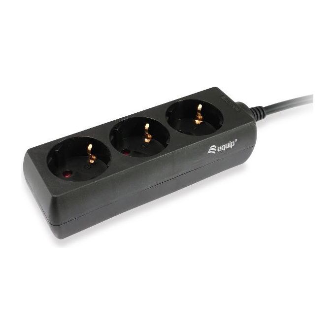 Equip Prolunga 1.1mt 3 Prese AC Nero Equip Prolunga 1.1mt 3 Prese AC Nero