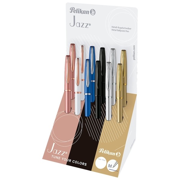 Espositore Pelikan Sfera Jazz Noble Elegance con 12 penne a caricamento a rotazione - Punta media - Design elegante e sofisticato - Confezione regalo inclusa Espositore Pelikan Sfera Jazz Noble Elegance con 12 penne a caricamento a rotazione - Punta media - Design elegante e sofisticato - Confezione regalo inclusa