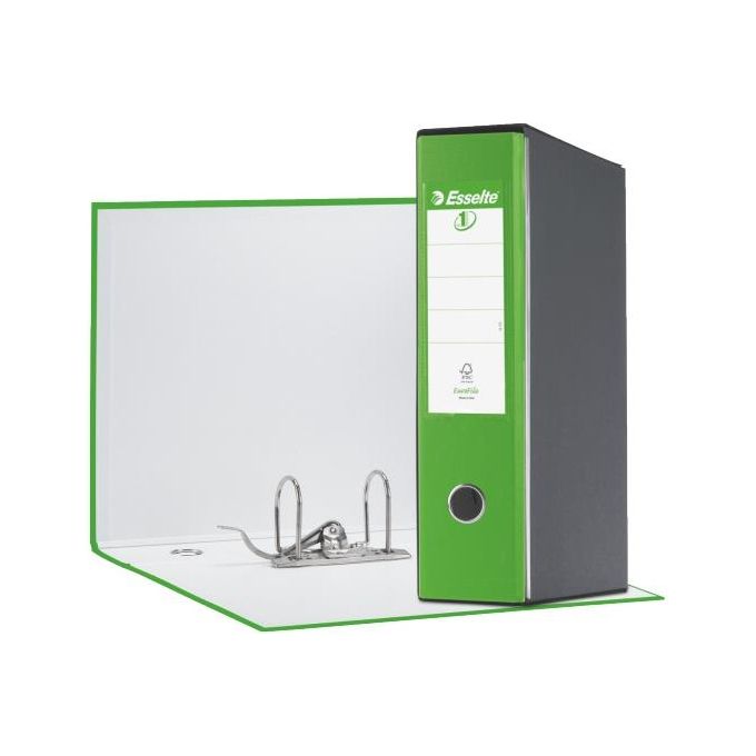 Esselte 390755940 EUROFILE Raccoglitore ad Anelli 2 Anelli Dorso 8 cm Formato A4 Verde Vivida