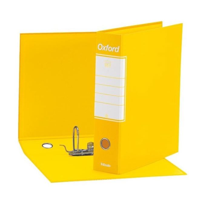Esselte 390785090 Oxford Raccoglitore ad Anelli Dorso 8 cm Capacita' 500 Fogli Formato 23x33 cm Colore Giallo