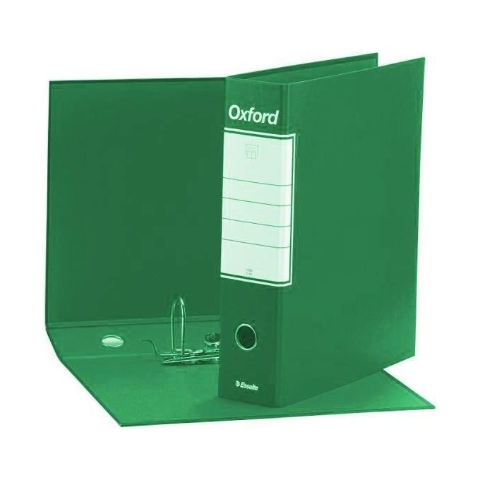 Esselte 390785180 Oxford Registratore Protocollo A4 Dorso 8 cm con Meccanismo N.1 Testato 10.000 Cicli Verde