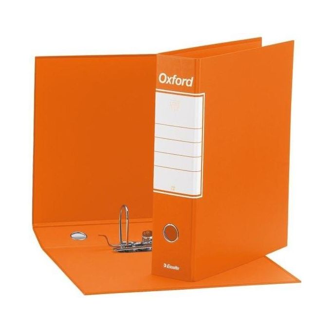 Esselte 390785200 Oxford Registratore a leva Formato Protocollo 23x33 cm Dorso 8 cm con Portaetichetta colore Arancione