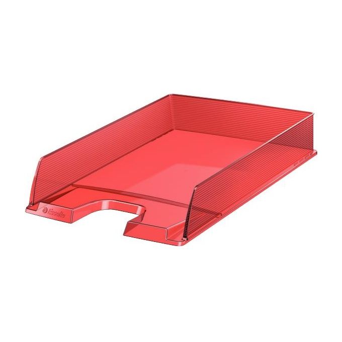 Esselte 623601 Europost Vaschetta Portacorrispondenza Formato A4 Impilabile Polistirene colore Rosso Trasparente