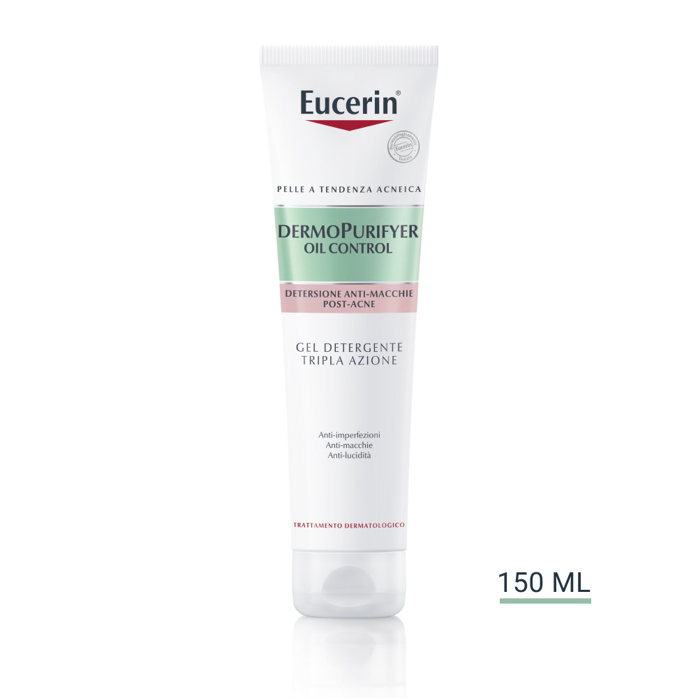 Eucerin Dermopurifyer Oil Control Gel Detergente Viso Tripla Azione 150 ml