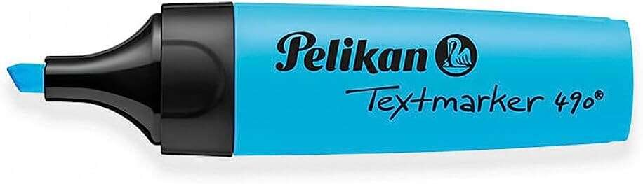 Evidenziatore Pelikan Textmarker 490 - A base d'acqua - 3 spessori di tratto - Blu fluorescente