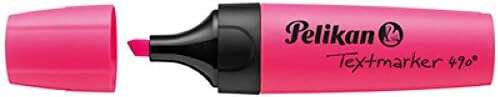 Evidenziatore Pelikan Textmarker 490 - A base d'acqua - 3 spessori di tratto - Rosa fluorescente