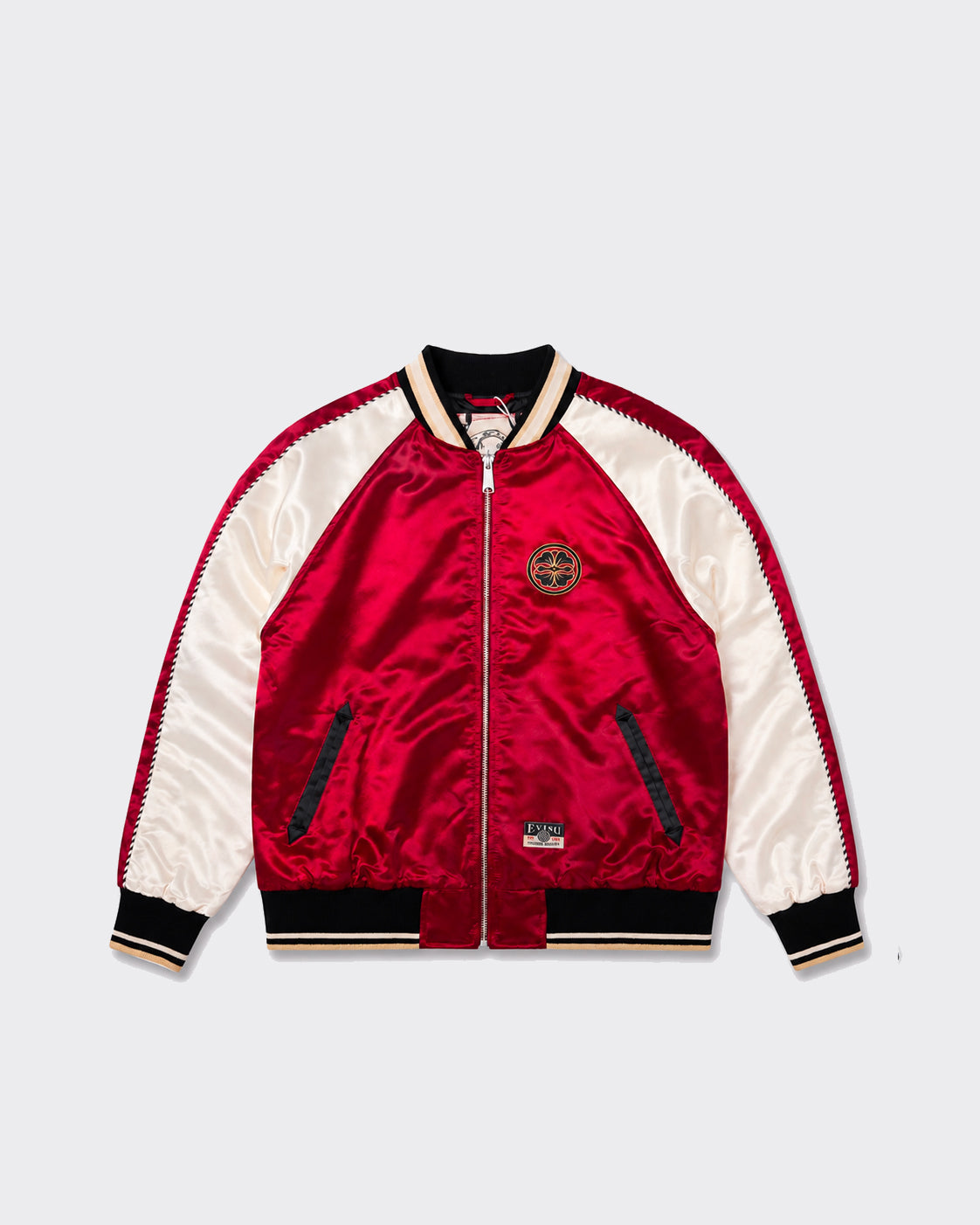 Evisu Bomber Jacket Whale Embroidery Souvenior Burgundy