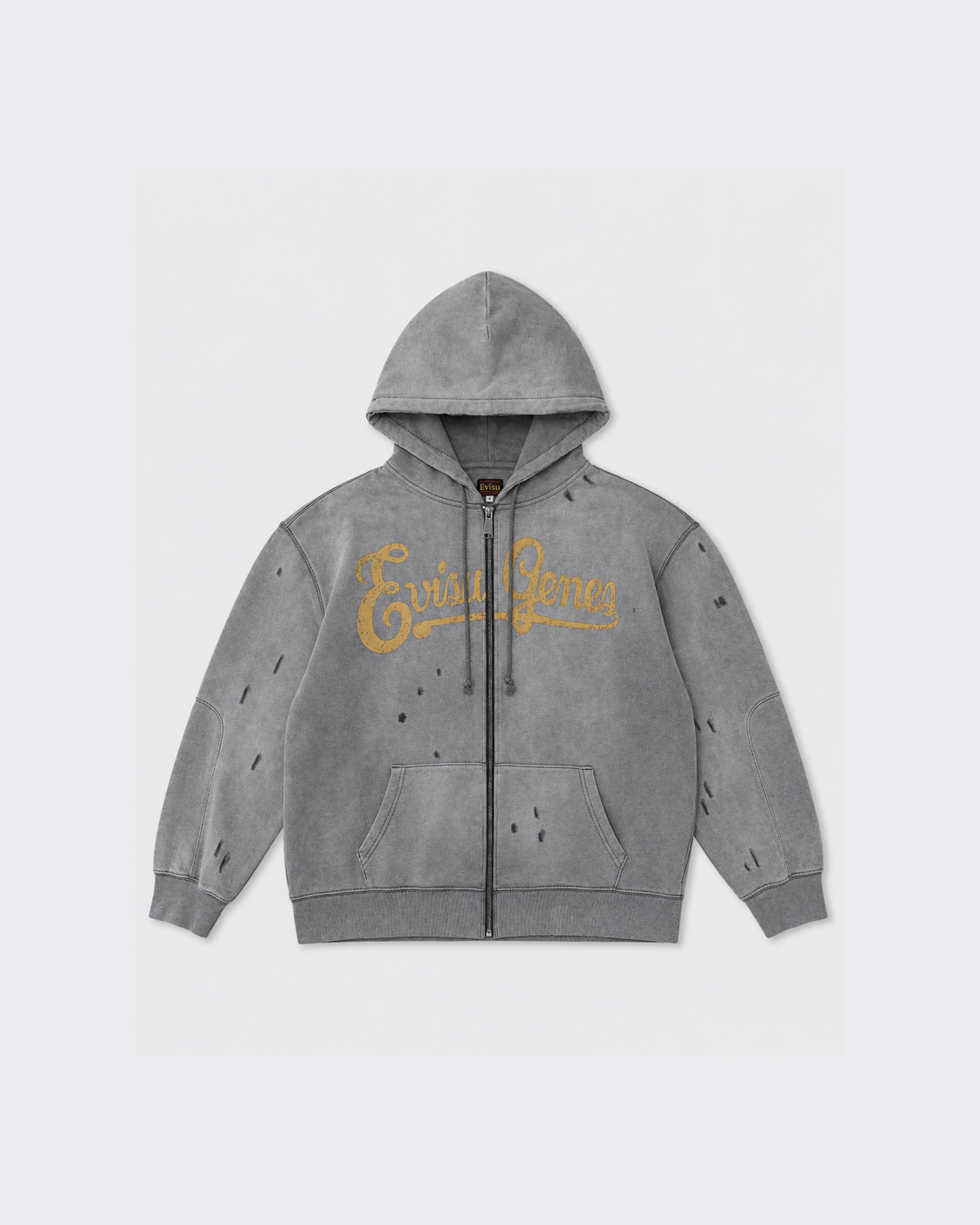 Evisu Felpa Con Cappuccio Genes Logo Zip-Up Grigia