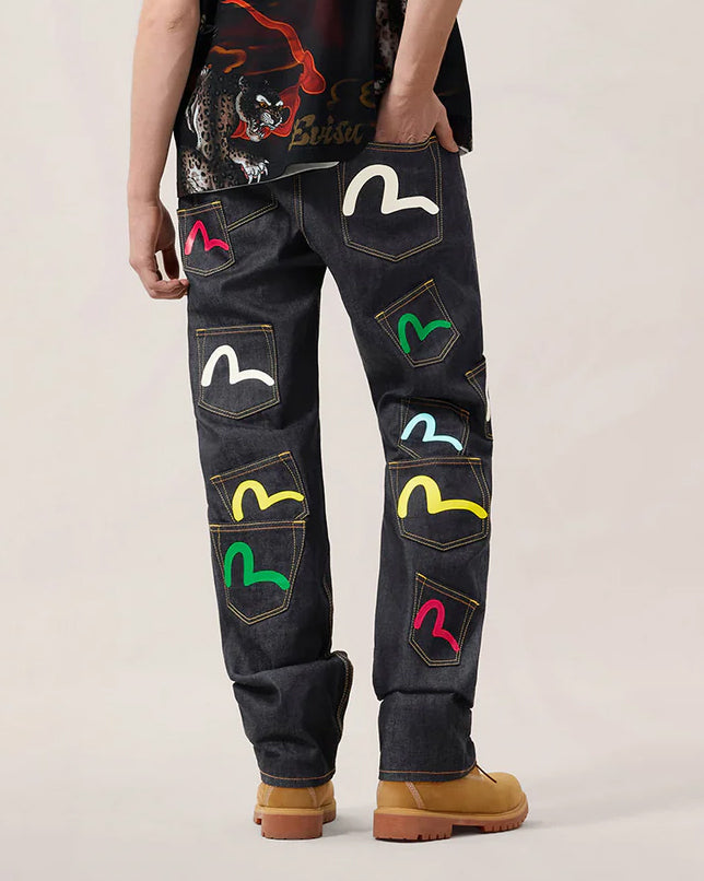 Evisu Jeans Multi Pocket Denim Raw Indigo