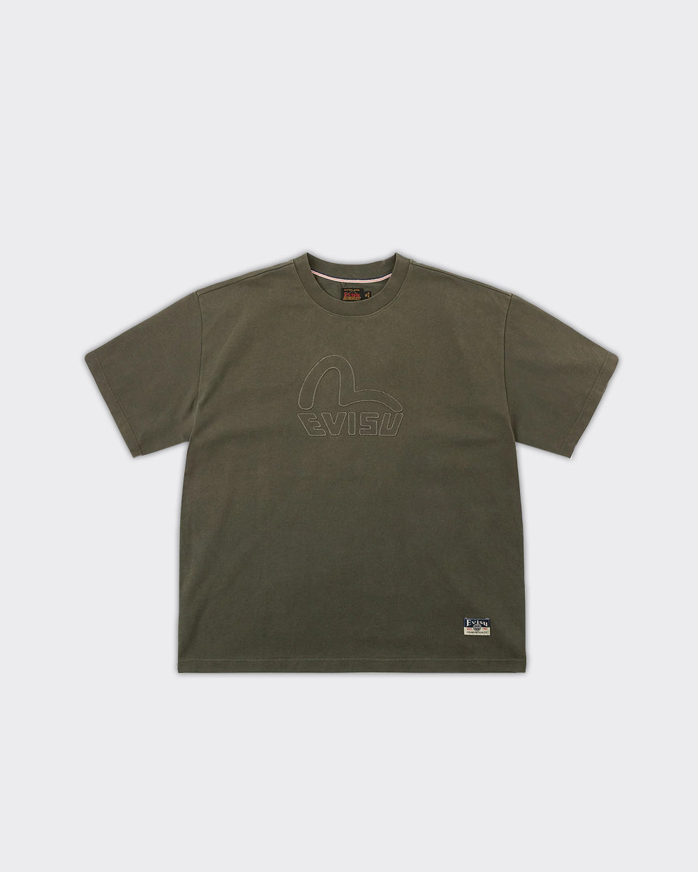 Evisu T-Shirt Seagull Applique Charcoal