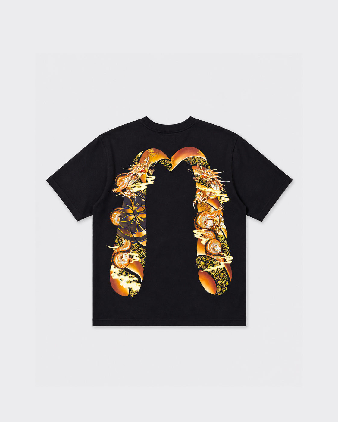 Evisu T-Shirt Wave & Whale Daicock Printed Nera