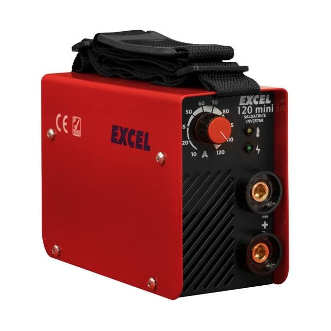 Excel 09470 Saldatrice Elettrica Inverter 120 Mini MMA 120A 4.7 kVA Elettrodi 1.6-3.2 mm IP21s