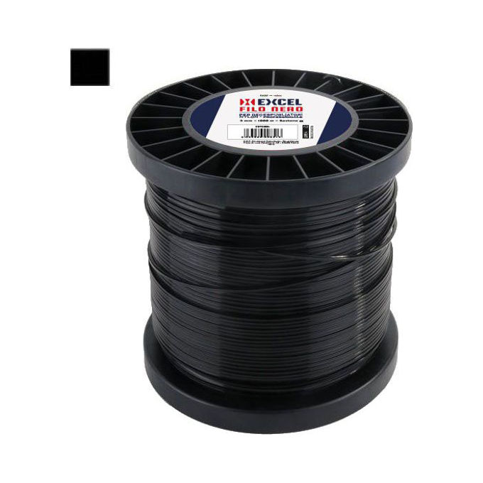 EXCEL 09850 Filo in Nylon per Decespugliatore Quadro Pro 3 mm 200 m colore Nero