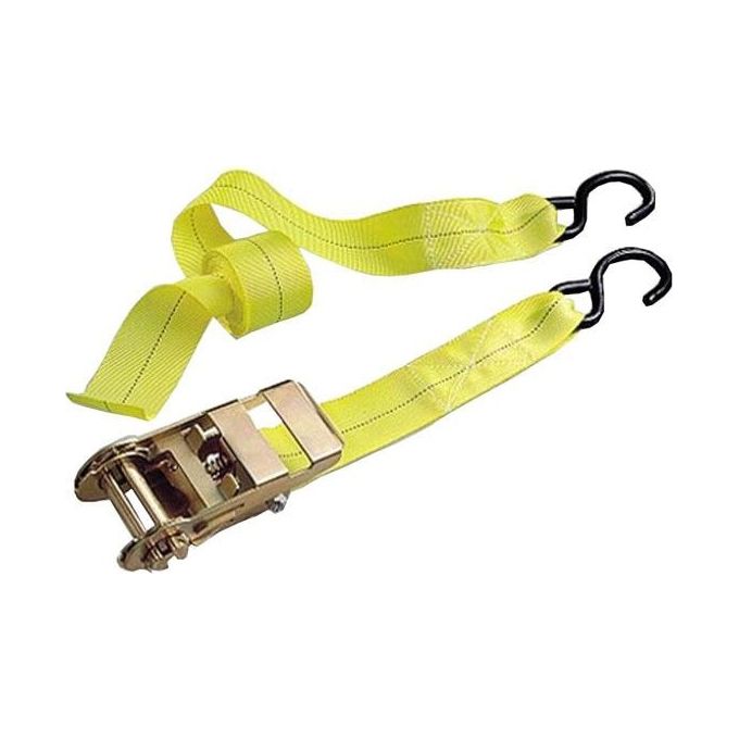 Excel Cinghia con Cricco Tenditore Nastro Poliestere 50 mm 4,5 m Ganci a S Carico Rottura 2000 Kg colore Giallo