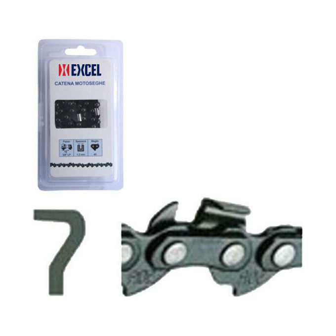 Excel N1C-57E Catena per Motosega 57 Maglie Passo Mini 3-8 Spessore 1,3 mm Semi-Chisel Excel N1C-57E Catena per Motosega 57 Maglie Passo Mini 3-8 Spessore 1,3 mm Semi-Chisel