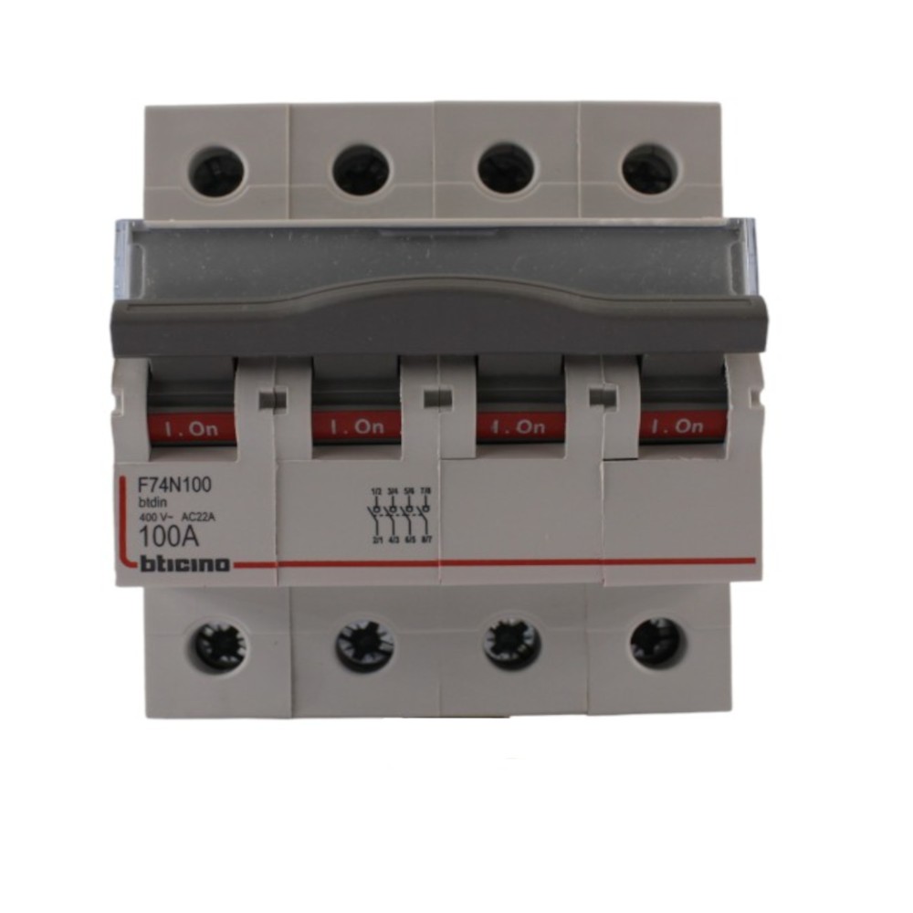 F74n100 Sezionatore Modulare 100a 4 Posti - 4 Moduli - Bticino