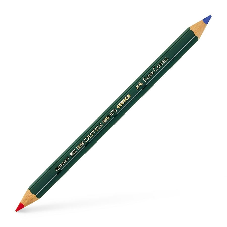 Faber-Castell Castell Color 873 Matita Bicolore Spessa Esagonale - Ecologica - Resistente alla rottura - Colore Rosso/Blu Faber-Castell Castell Color 873 Matita Bicolore Spessa Esagonale - Ecologica - Resistente alla rottura - Colore Rosso/Blu