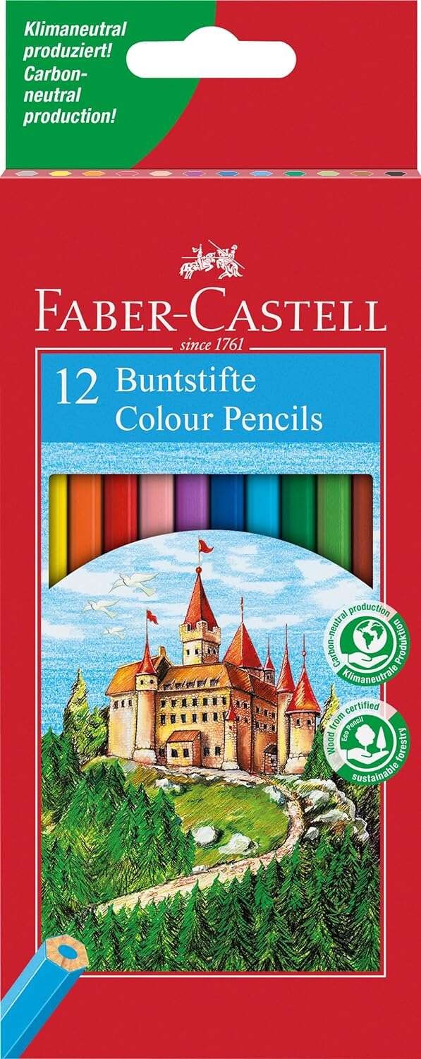 Faber-Castell Classic Color Confezione da 12 matite colorate esagonali - Resistenza alla rottura - Colori assortiti