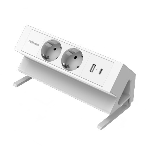 Fellowes 100137183 prolunghe e multiple 2 m 2 presa(e) AC Interno Bianco
