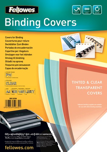 Fellowes 5375901 cartellina A4 Plastica PVC Trasparente 100 pz