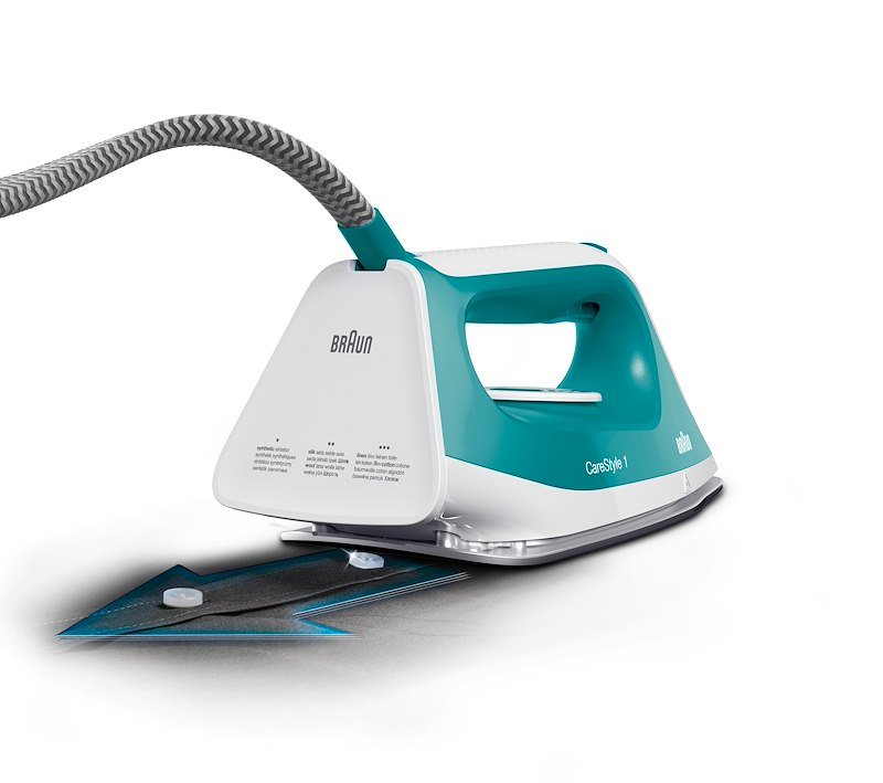 FERRO A CALDAIA BRAUN CareStyle 1 IS1013GR, Potenza 2200 W, pompa 6 bar, Vapore continuo fino a 350 g/min, Sistema anticalcare integrato, Capacità serbatoio 1,5 l, Piastra in SuperCeramic
