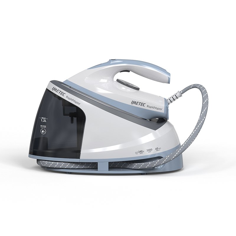 FERRO A CALDAIA IMETEC RAPIDVAPOR , Potenza 2400 W, pompa 5 bar, Vapore continuo fino a 240 g/min, Sistema anticalcare integrato, Capacità serbatoio 1,2 l, Piastra in Fluid Ceramic