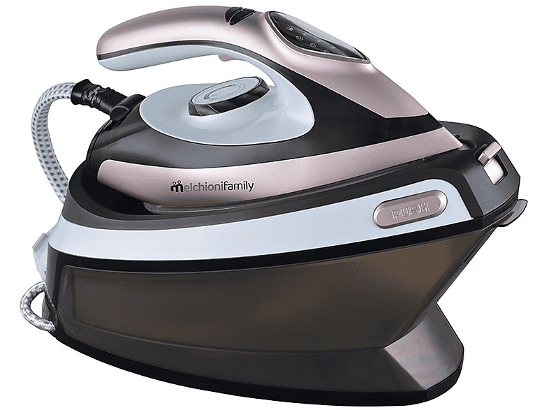 FERRO A CALDAIA MELCHIONI FAMILY INFINITY, Potenza massima 2000 W, Vapore continuo fino a 28 g/min, Serbatorio acqua 1500 ml, Sistema anticalcare integrato, Piastra in Teflon