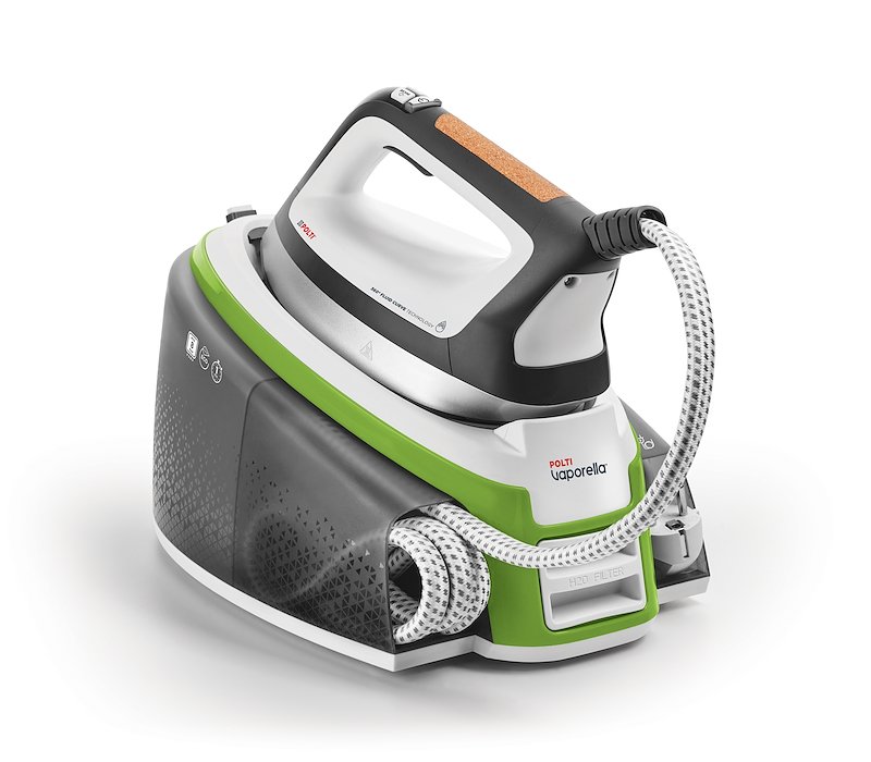 FERRO A CALDAIA POLTI Vaporella Instant VI50.30, Potenza 2400 W, pompa 8 bar, Vapore continuo fino a 550 g/min, Sistema anticalcare integrato, Capacità serbatoio 2 l, Piastra in 360° Fluid Curve Technology