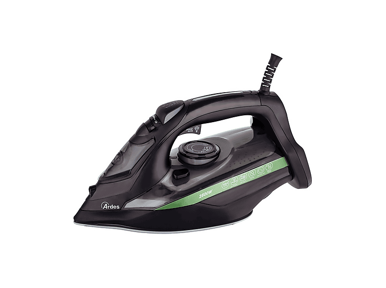 FERRO A VAPORE ARDES ARSTIR03B, 2800 w, Colpo vapore 25 g/min, Piastra in Ceramica, Impugnatura ergonomica, Nero FERRO A VAPORE ARDES ARSTIR03B, 2800 w, Colpo vapore 25 g/min, Piastra in Ceramica, Impugnatura ergonomica, Nero