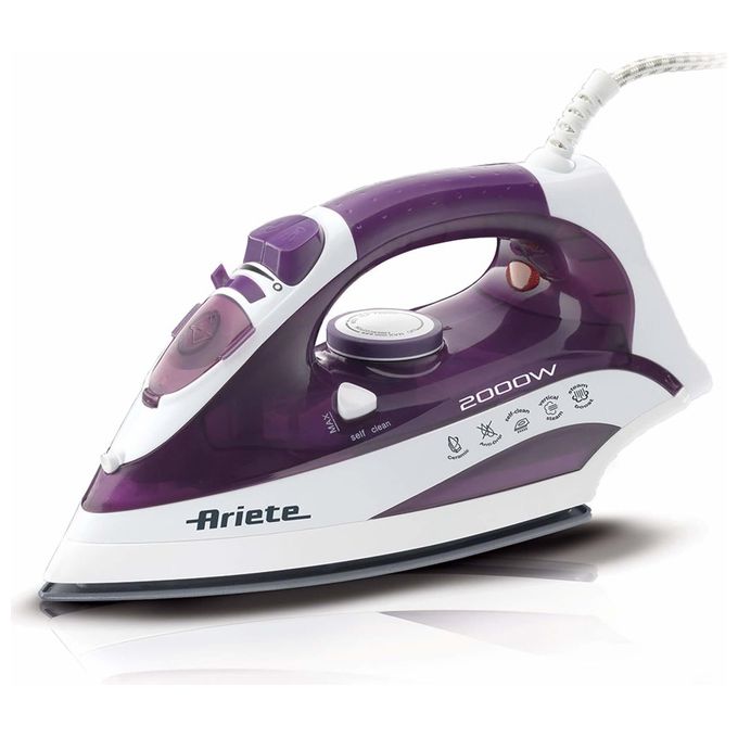 FERRO A VAPORE ARIETE 2000 W, Potenza massima Colpo di vapore 140 g/min, Vapore continuo fino a 25 Serbatorio acqua 300 ml, Piastra in - Ceramica