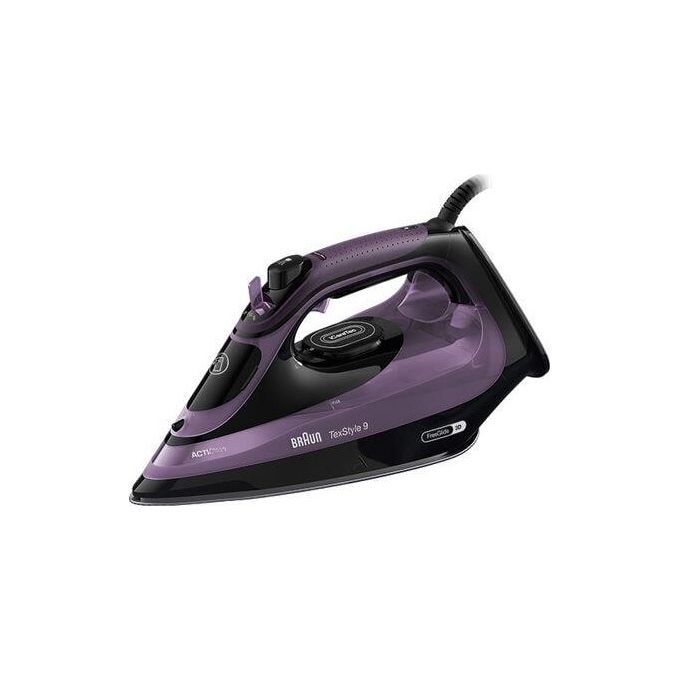 FERRO A VAPORE BRAUN SI9661VI, Potenza massima 3100 W, Colpo di vapore 250 g/min, Serbatorio acqua 330 ml, Sistema anticalcare integrato, Piastra in Eloxal con tecnologioa FreeGlide 3D
