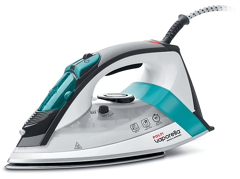 FERRO A VAPORE POLTI Vaporella Quick QC110, Potenza massima 2200 W, Colpo di vapore 180 g/min, Vapore continuo fino a 30 Serbatorio acqua 300 ml, Sistema anticalcare integrato, Piastra in Acciaio inossidabile