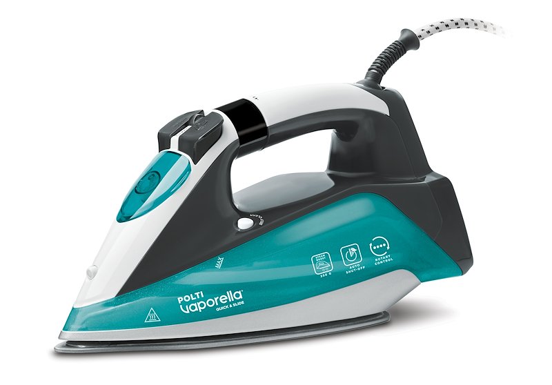 FERRO A VAPORE POLTI Vaporella Quick & Slide QS220, Potenza massima 2400 W, Colpo di vapore 250 g/min, Vapore continuo fino a 40 Serbatorio acqua 350 ml, Sistema anticalcare integrato, Piastra in Rivestimento ceramica