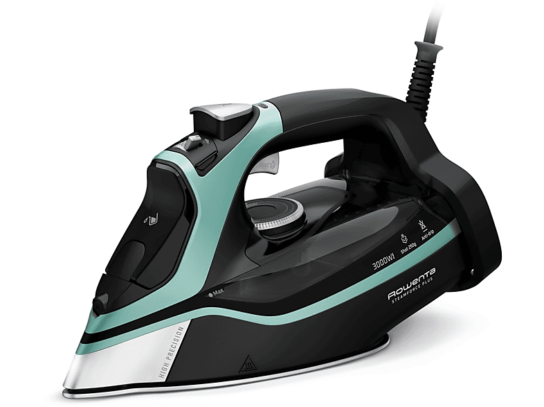 FERRO A VAPORE ROWENTA STEAM FORCE PLUS DW9412, Potenza massima 3000 W, Colpo di vapore 250 g/min, Vapore continuo fino a 45 Serbatorio acqua 350 ml, Sistema anticalcare integrato, Piastra in MS 400 HD Profile laser