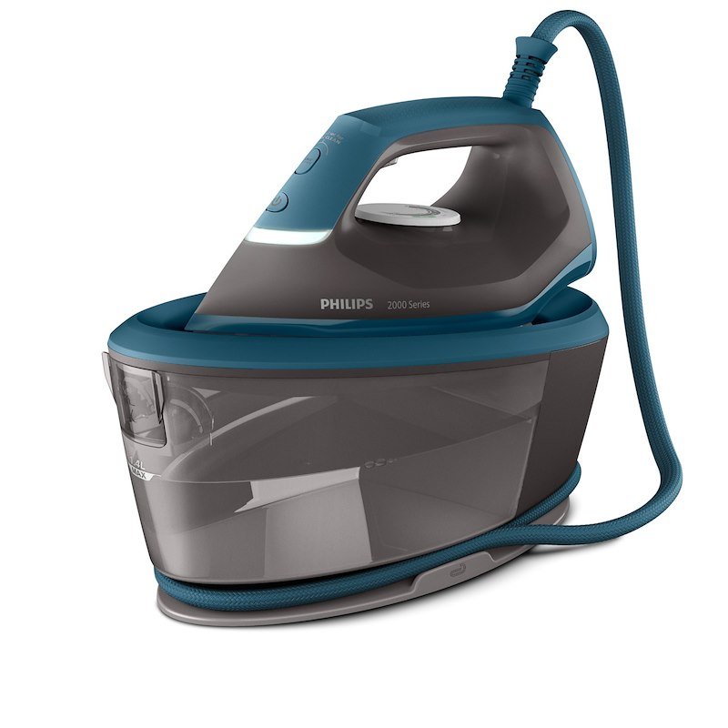 FERRO CALDAIA PHILIPS Series 2000 PSG2001/80, Potenza 2400 W, pompa 6 bar, Vapore continuo fino a 130 g/min, Sistema anticalcare integrato, Capacità serbatoio 1,4 l, Piastra in Ceramica