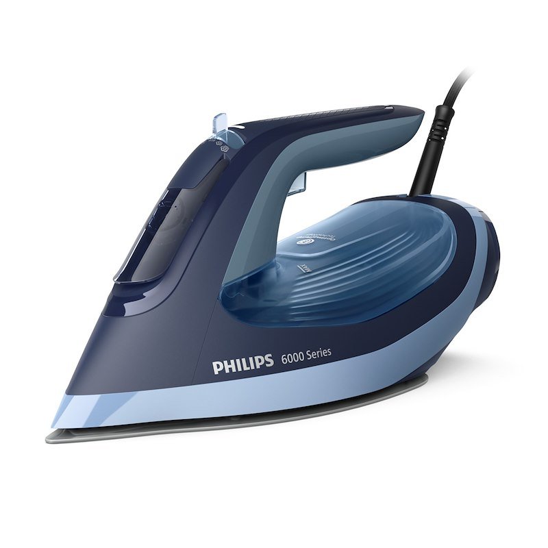 FERRO DA STIRO PHILIPS Serie 6000 OptimalTemp DST6120/20, Potenza massima 2600 W, Colpo di vapore 190 g/min, Vapore continuo fino a 45 Serbatorio acqua 300 ml, Sistema anticalcare integrato, Piastra in Ceramica