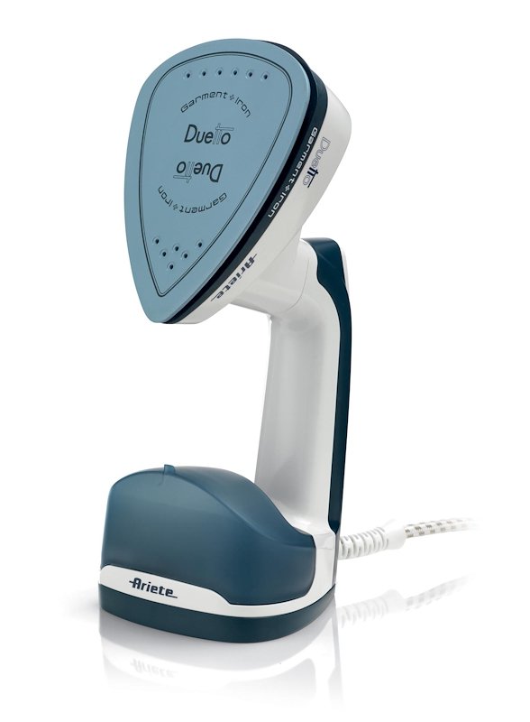 FERRO DA STIRO VERTICALE ARIETE DUETTO GARMENT+IRON, Potenza 1000 W, Vapore continuo fino a 18 g/min, Piastra in Ceramica antiaderente