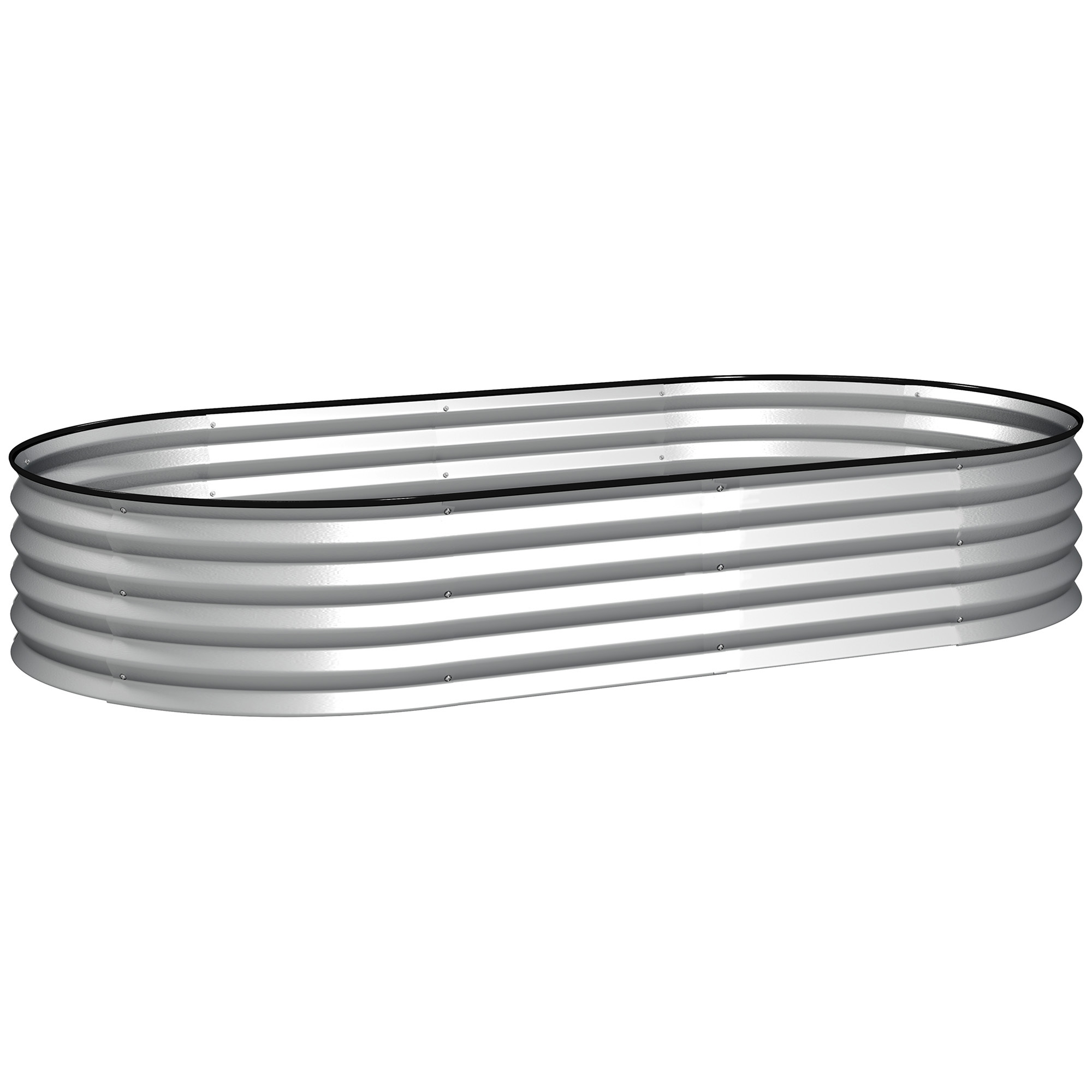 Fioriera rialzata in acciaio zincato letto da giardino bordo gomma 181 x 93 x 30 cm argento Outsunny Aosom Italy Fioriera rialzata in acciaio zincato letto da giardino bordo gomma 181 x 93 x 30 cm argento Outsunny Aosom Italy