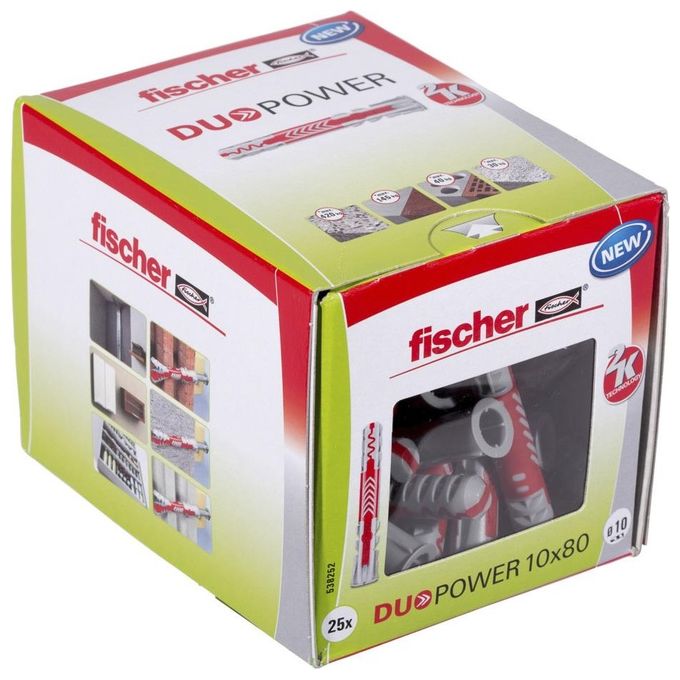 Fischer DUOPOWER 10x80 Tasselli 25 Pezzi