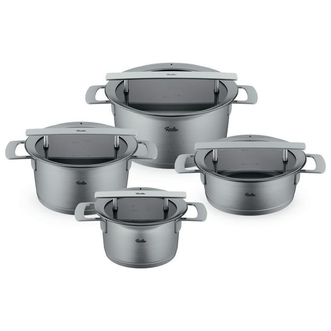 Fissler 016-113-04-000-0 Set Pentole Phi Collection 4 Pezzi Acciaio Inox Con Coperchi in Vetro Fissler 016-113-04-000-0 Set Pentole Phi Collection 4 Pezzi Acciaio Inox Con Coperchi in Vetro