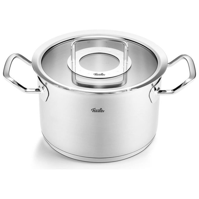 Fissler 084-129-20-000-0 Pentola Acciaio Inox 20 cm 3.9 L Con Coperchio in Vetro Original Profi Collection