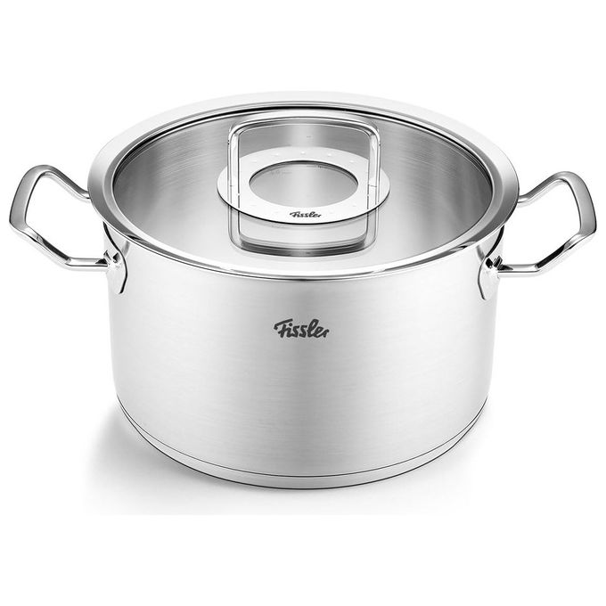 Fissler 084-129-24-000-0 Pentola Original Profi Collection Acciaio Inox 24 cm 6,3 Litri Con Coperchio in Vetro