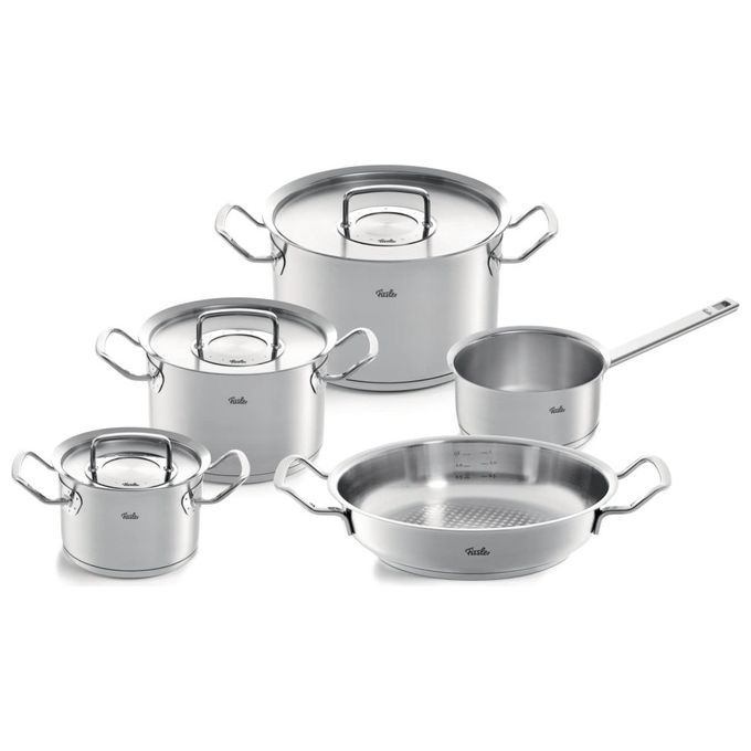 Fissler 084-388-05-001-0 Original-Profi Collection Set di pentole in acciaio inox 5 pezzi con coperchi in metallo fondo Cookstar adatto a induzione colore Acciaio inox satinato Fissler 084-388-05-001-0 Original-Profi Collection Set di pentole in acciaio inox 5 pezzi con coperchi in metallo fondo Cookstar adatto a induzione colore Acciaio inox satinato