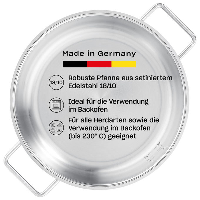 Fissler 086-384-24-100-0 Padella da Portata Pure Collection Acciaio Inox 24 cm per Induzione Fissler 086-384-24-100-0 Padella da Portata Pure Collection Acciaio Inox 24 cm per Induzione