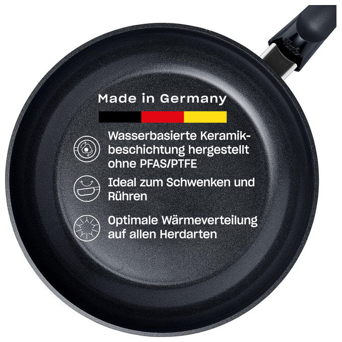 Fissler 157-221-24-100-0 Padella Ceratal Classic Orbit Black 24 cm Alluminio Rivestimento in Ceramica Induzione