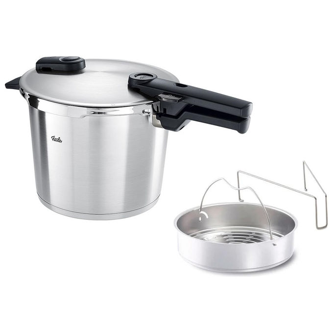 Fissler 602-410-06-070-0 Pentola a Pressione Vitaquick Grande 6 L 22 cm Acciaio Inox Induzione Made in Germany